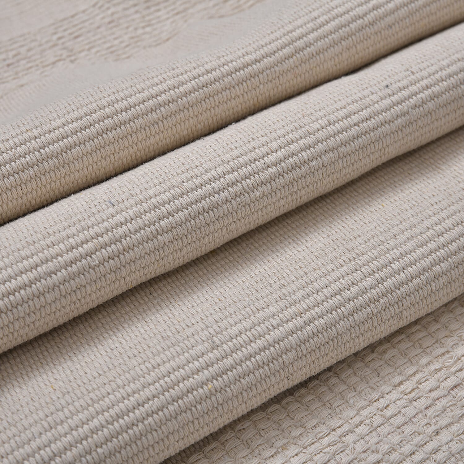 Tribal Pattern Rugs with Tassel Multipurpose Carpet (Size 140x95 Cm) - Cream - Grey