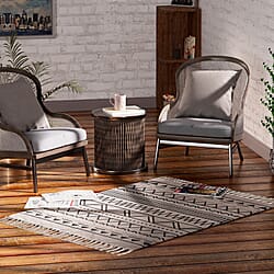 TJC Stripe Pattern Rugs with Tassel Multipurpose Carpet - Multi