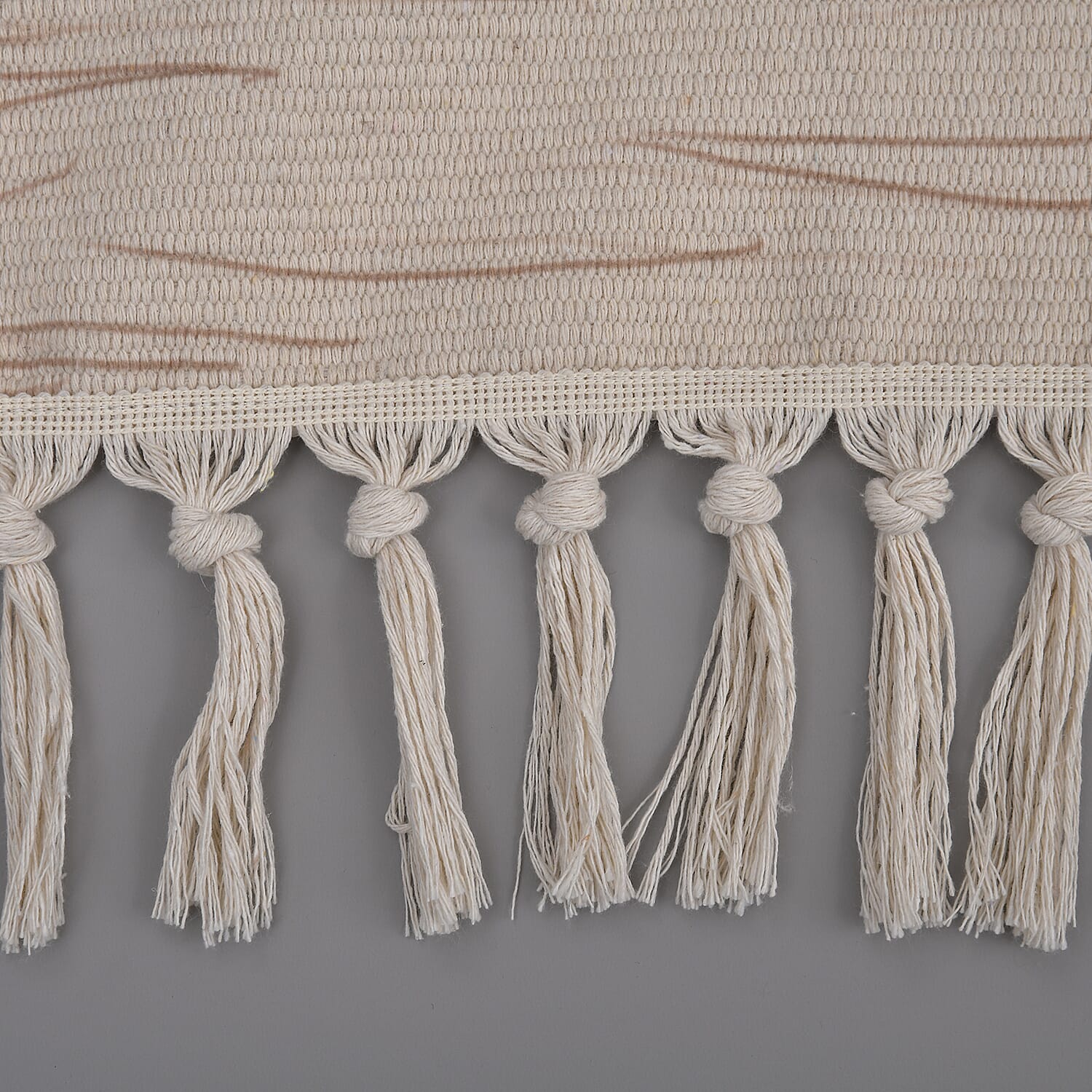 Ikat Pattern Rugs with Tassel Multipurpose Carpet (Size 140x95 Cm) -  Beige - Green