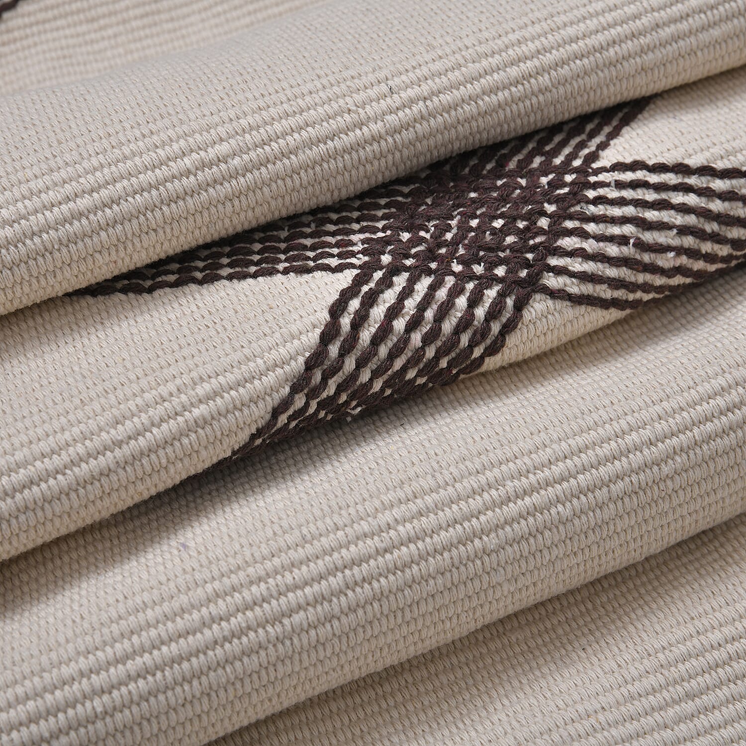 Today Surprising Deal of the Month - Rugs with Tassel Multipurpose Carpet (Size 175x116 Cm) -  Beige - Green