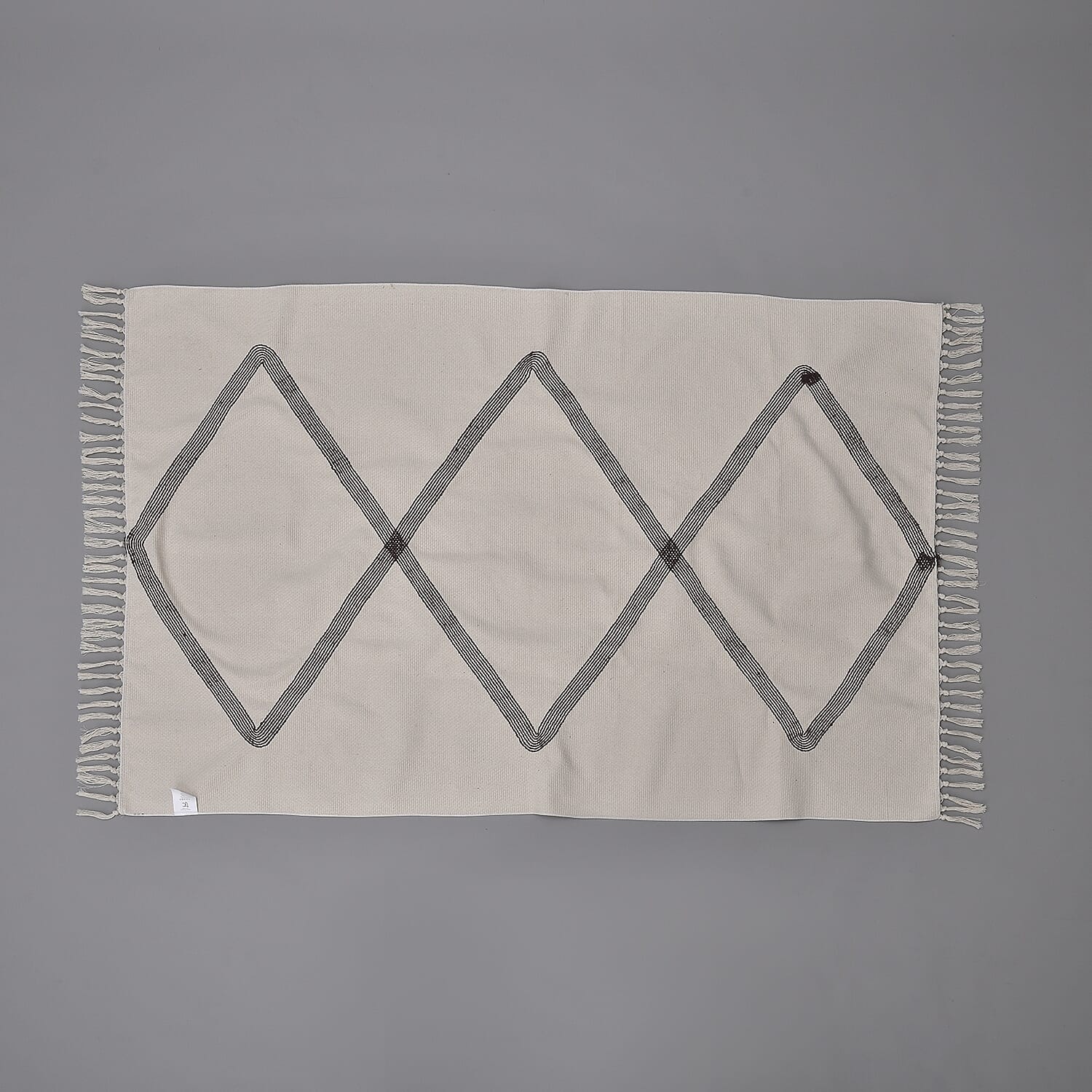 Today Surprising Deal of the Month - Rugs with Tassel Multipurpose Carpet (Size 175x116 Cm) -  Beige - Green