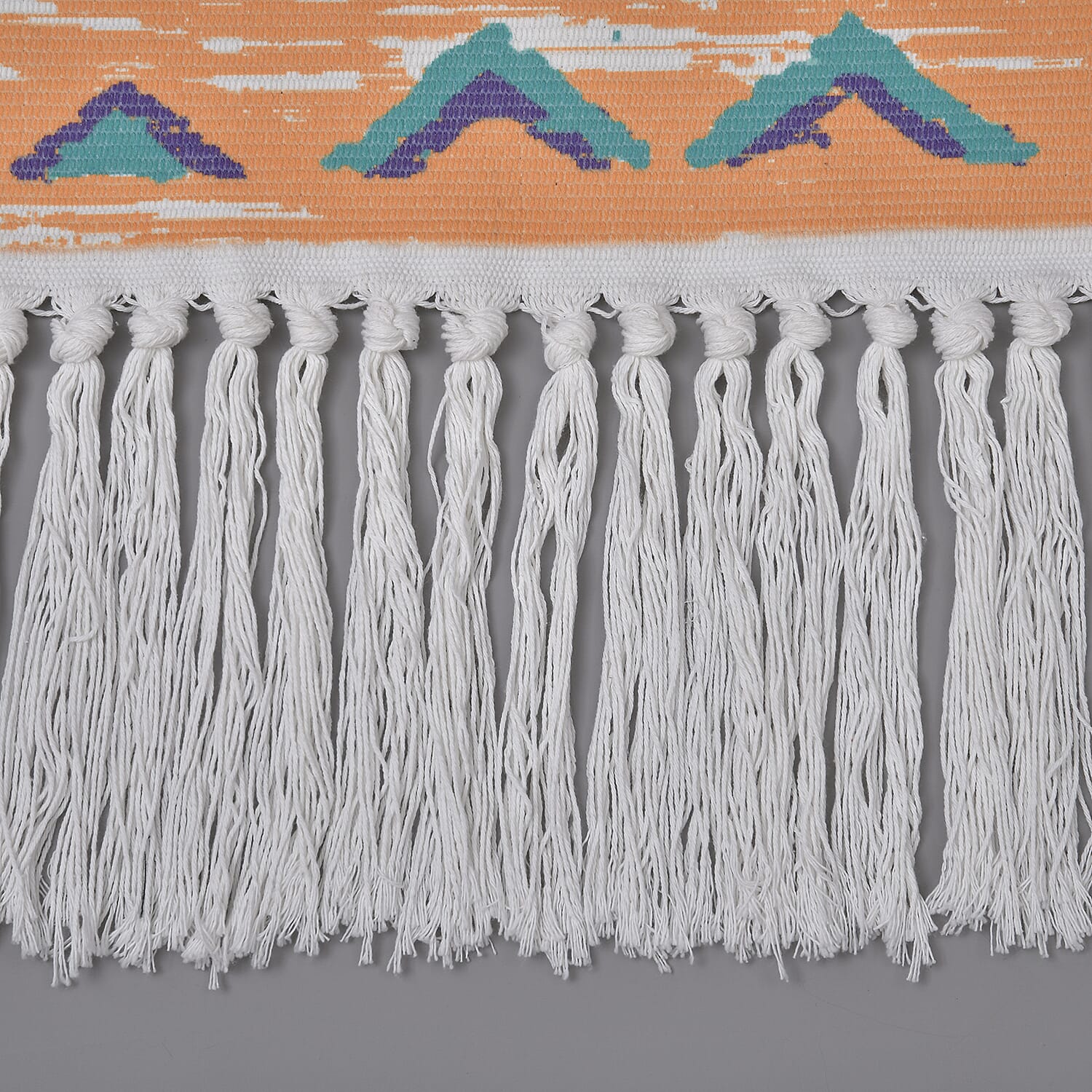 TJC Geometric Pattern Wall Hanging Tapestry with Tassel - Orange Cream & Purple