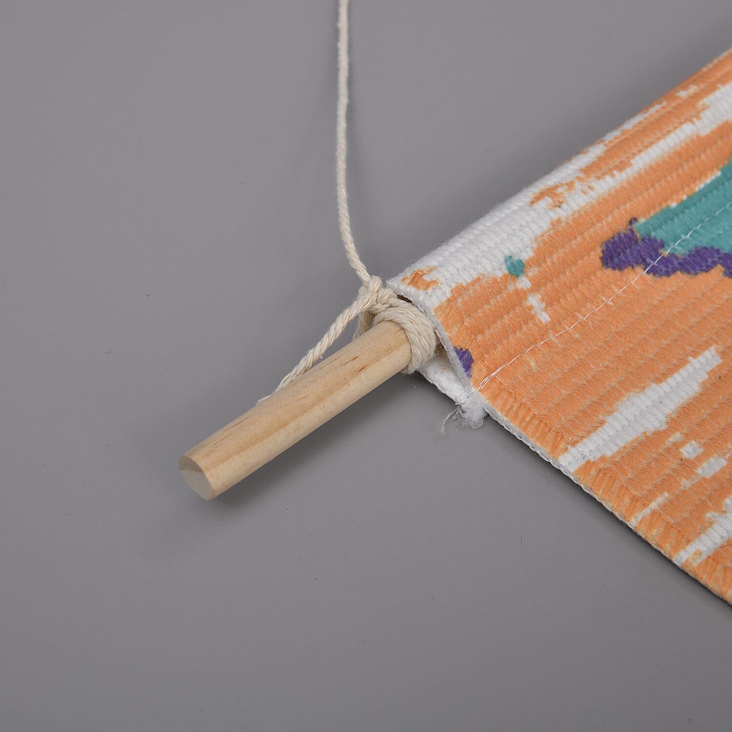 TJC Geometric Pattern Wall Hanging Tapestry with Tassel - Orange Cream & Purple