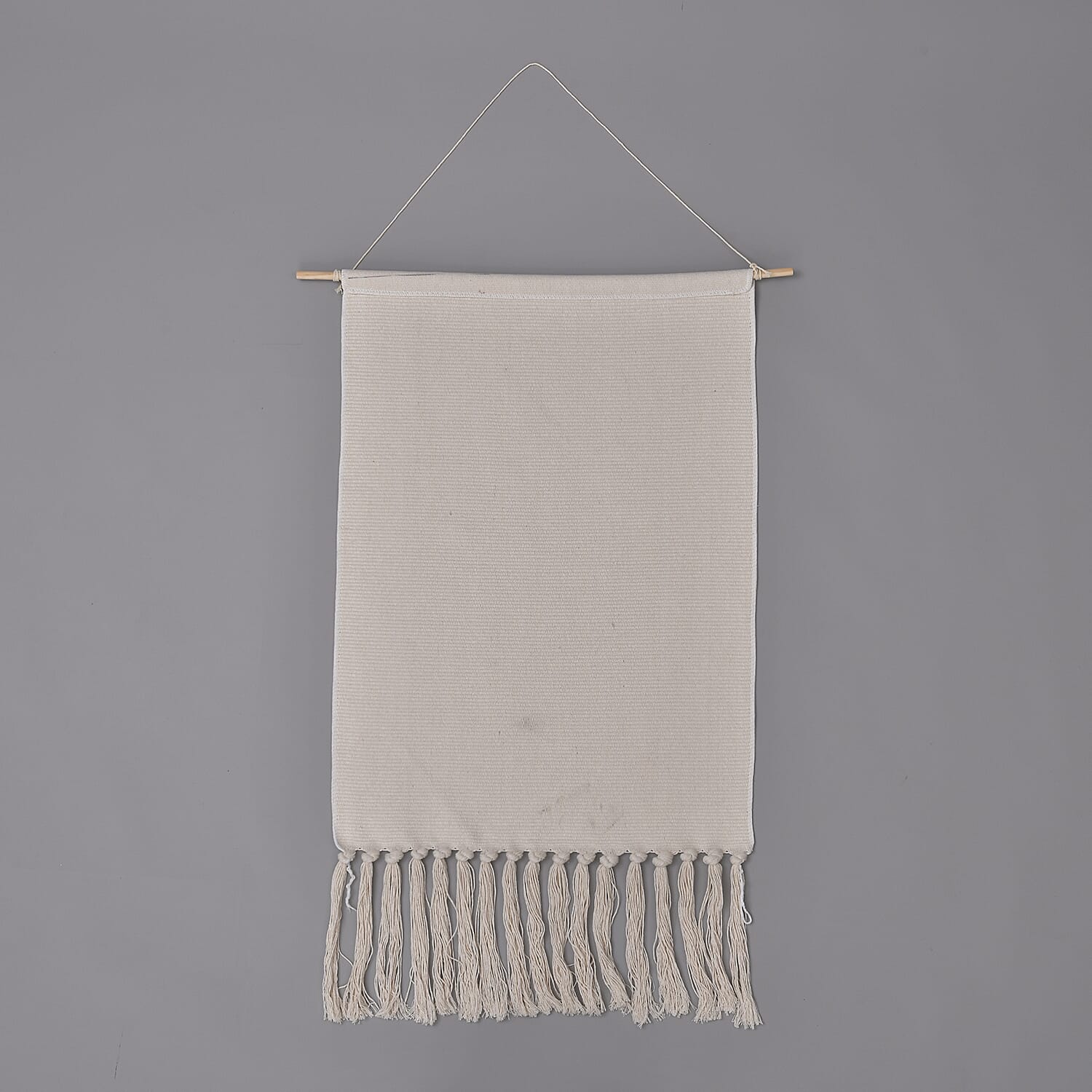 TJC Crane Bird Pattern Wall Hanging Tapestry with Tassel (Size 65x50x18 Cm) - Orange, Cream & Green