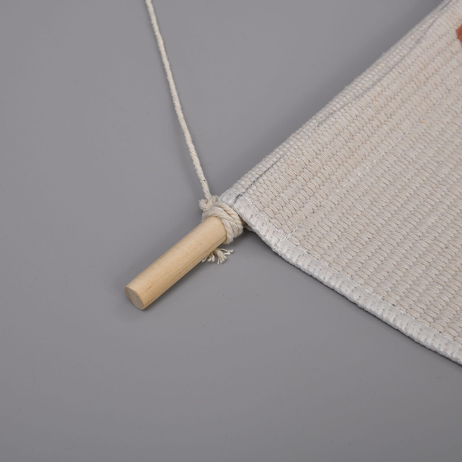 TJC Crane Bird Pattern Wall Hanging Tapestry with Tassel (Size 65x50x18 Cm) - Orange, Cream & Green