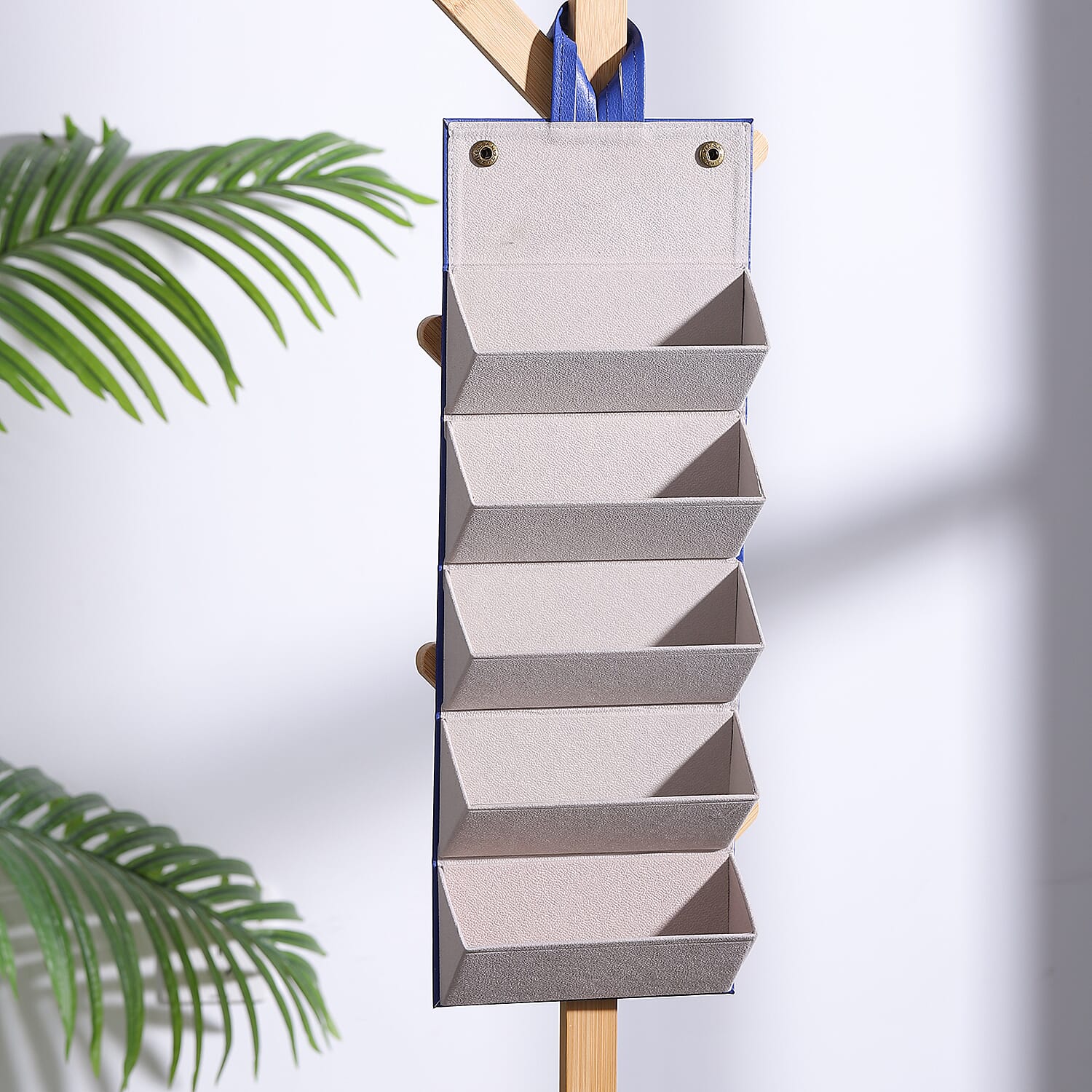 5 Slot Sunglasses Travel Organiser with Handle (Size 17x13x12 cm) - Blue