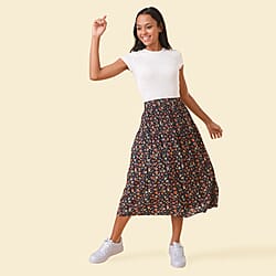 TAMSY Printed Skirt (Size L,16 - 18) - Black