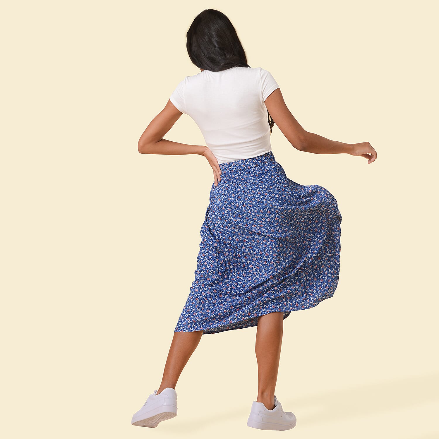 TAMSY Printed Skirt (Size L,16 - 18) - Black