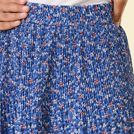 TAMSY Floral Pattern Skirt (Size M,12 - 14) - Blue