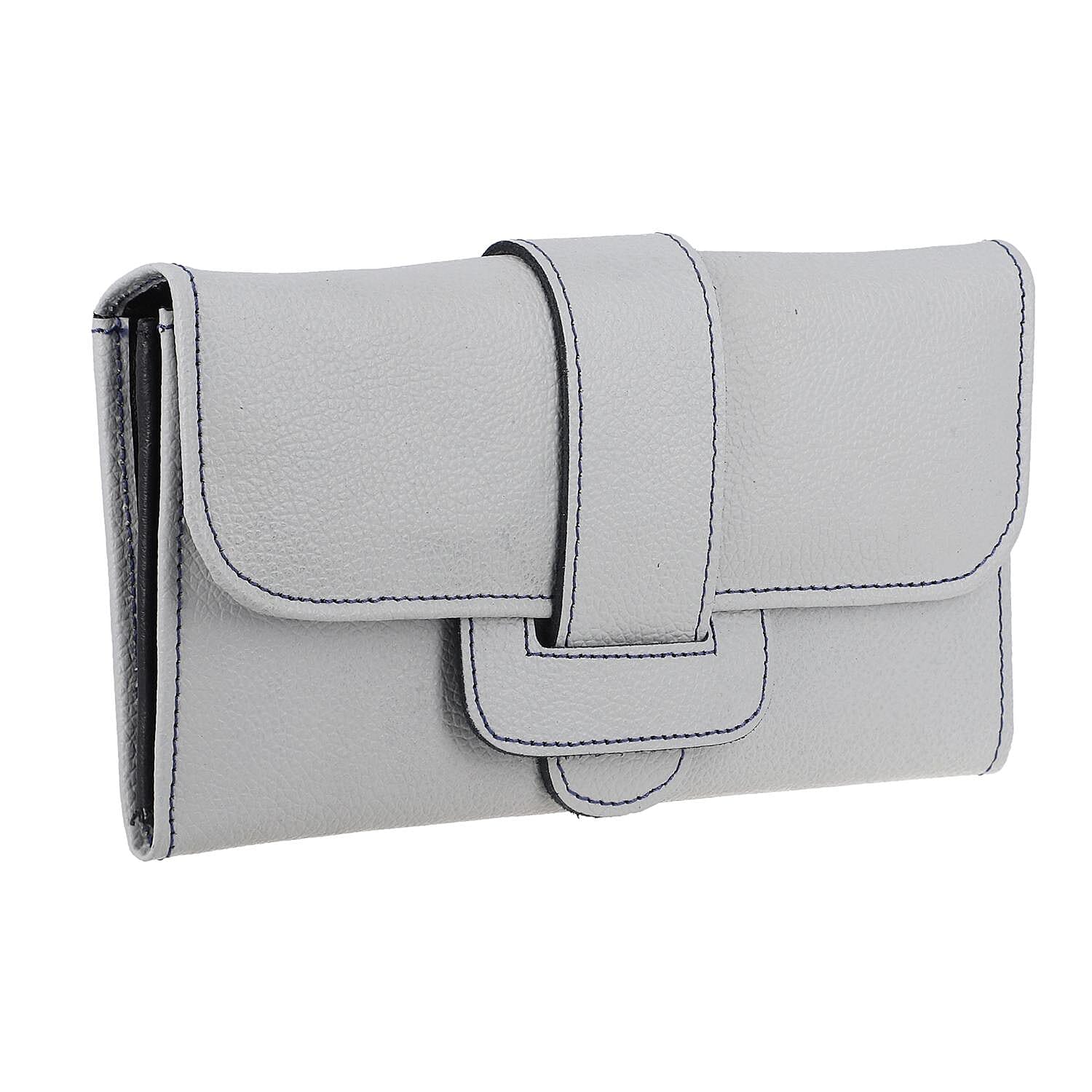 Genuine Leather RFID Protected Wallet - Grey