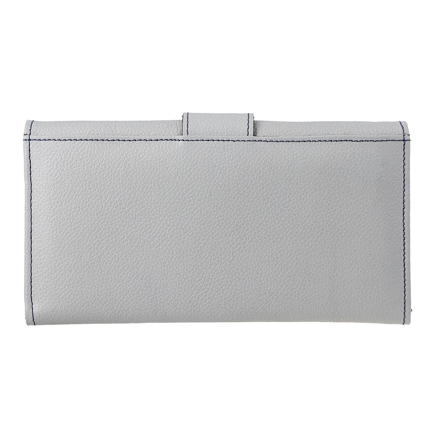 Genuine Leather RFID Protected Wallet - Grey