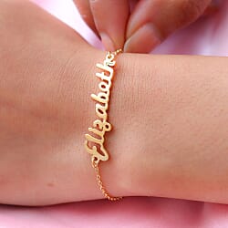Initial Bracelet with Lobster Clasp (Size 7.5) in 18K Rose Gold Plated