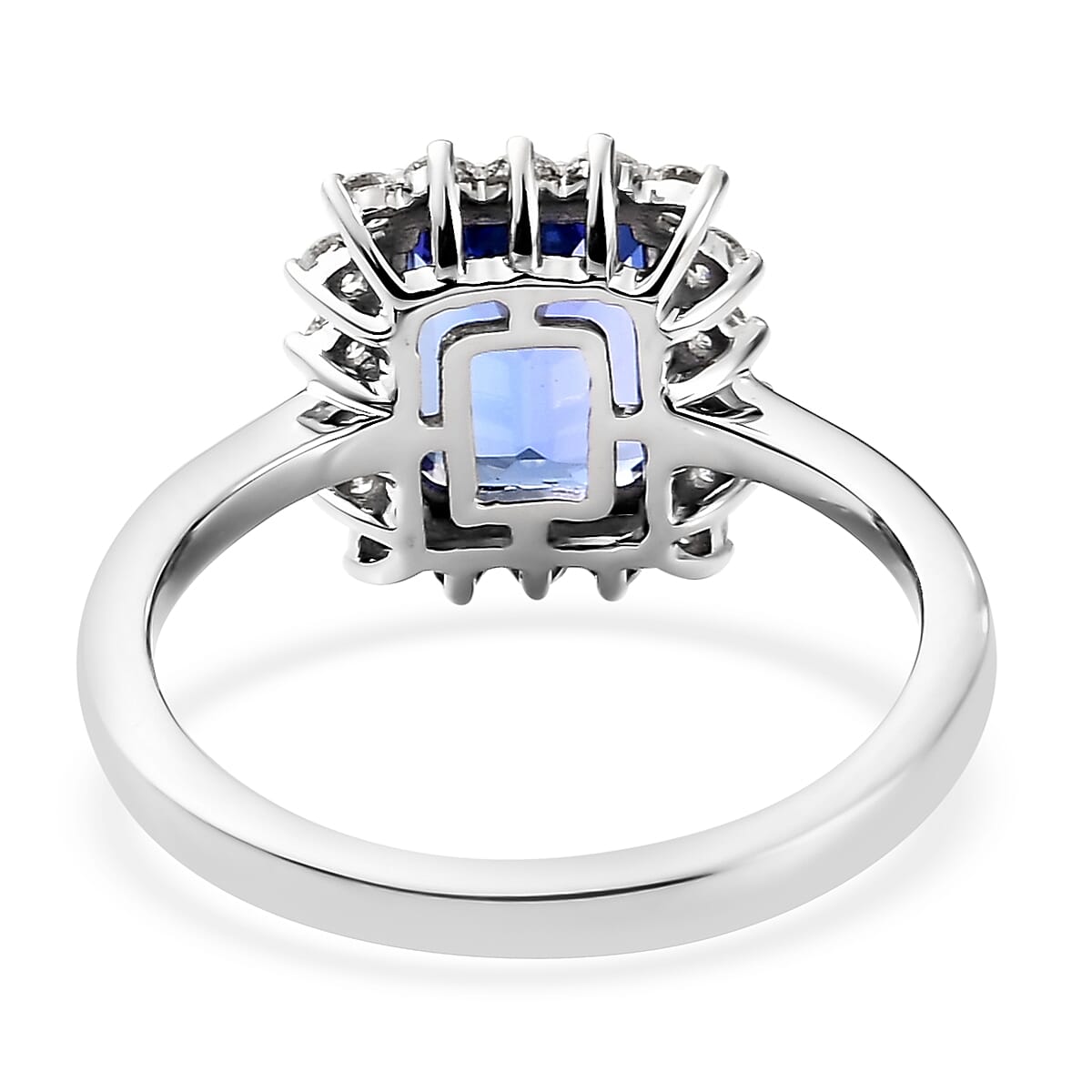 RHAPSODY 950 Platinum AAAA Tanzanite and Diamond (VS-E-F) Ring 3.00 Ct, Platinum Wt 5.46 Gms