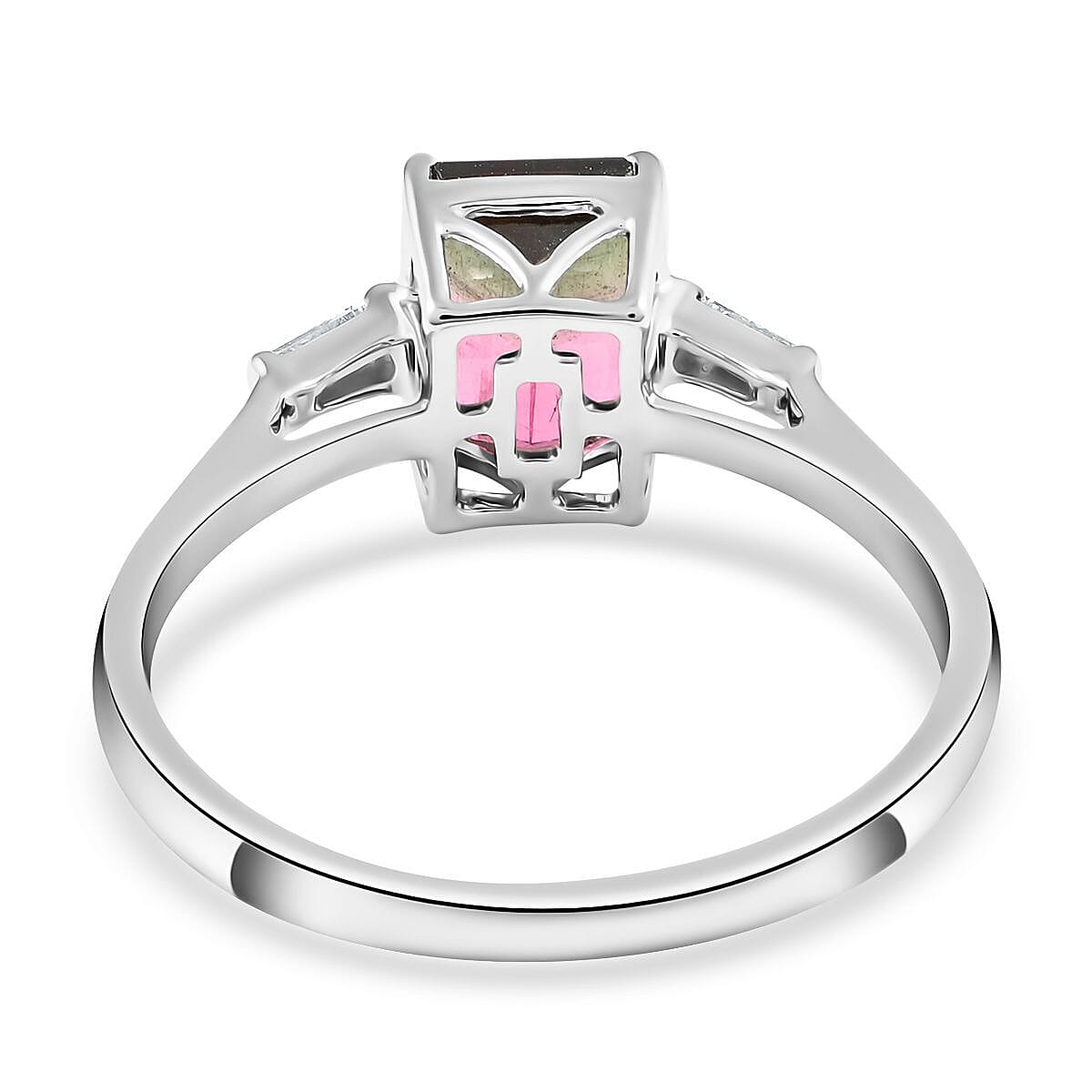 Tucson Special- AGI Certified and Appraised 14K White Gold AAA Bi-colour Tourmaline and Diamond (I2-G-H) Ring 1.59 Ct Tucson Special- AGI Certified and Appraised 14K White Gold AAA Bi-colour Tourmaline and Diamond (I2-G-H) Ring 1.59 Ct