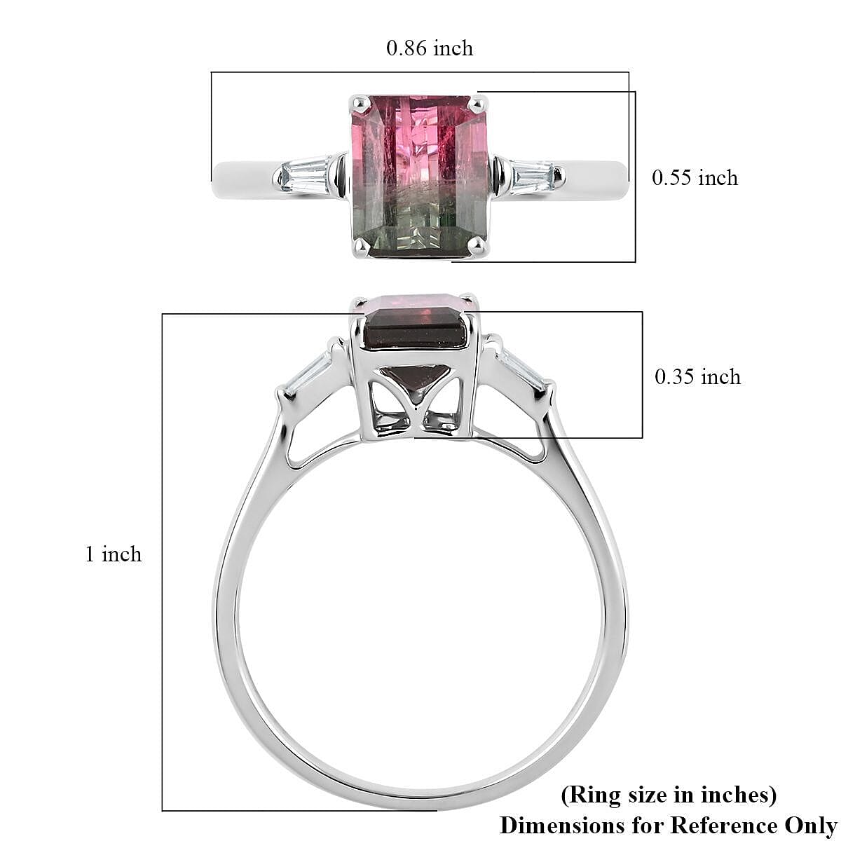 Tucson Special- AGI Certified and Appraised 14K White Gold AAA Bi-colour Tourmaline and Diamond (I2-G-H) Ring 1.59 Ct Tucson Special- AGI Certified and Appraised 14K White Gold AAA Bi-colour Tourmaline and Diamond (I2-G-H) Ring 1.59 Ct