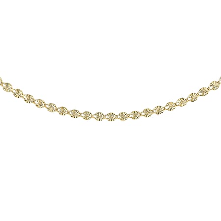 9K Yellow Gold 2.8mm Diamond Cut Forzatina Chain 16 Inch