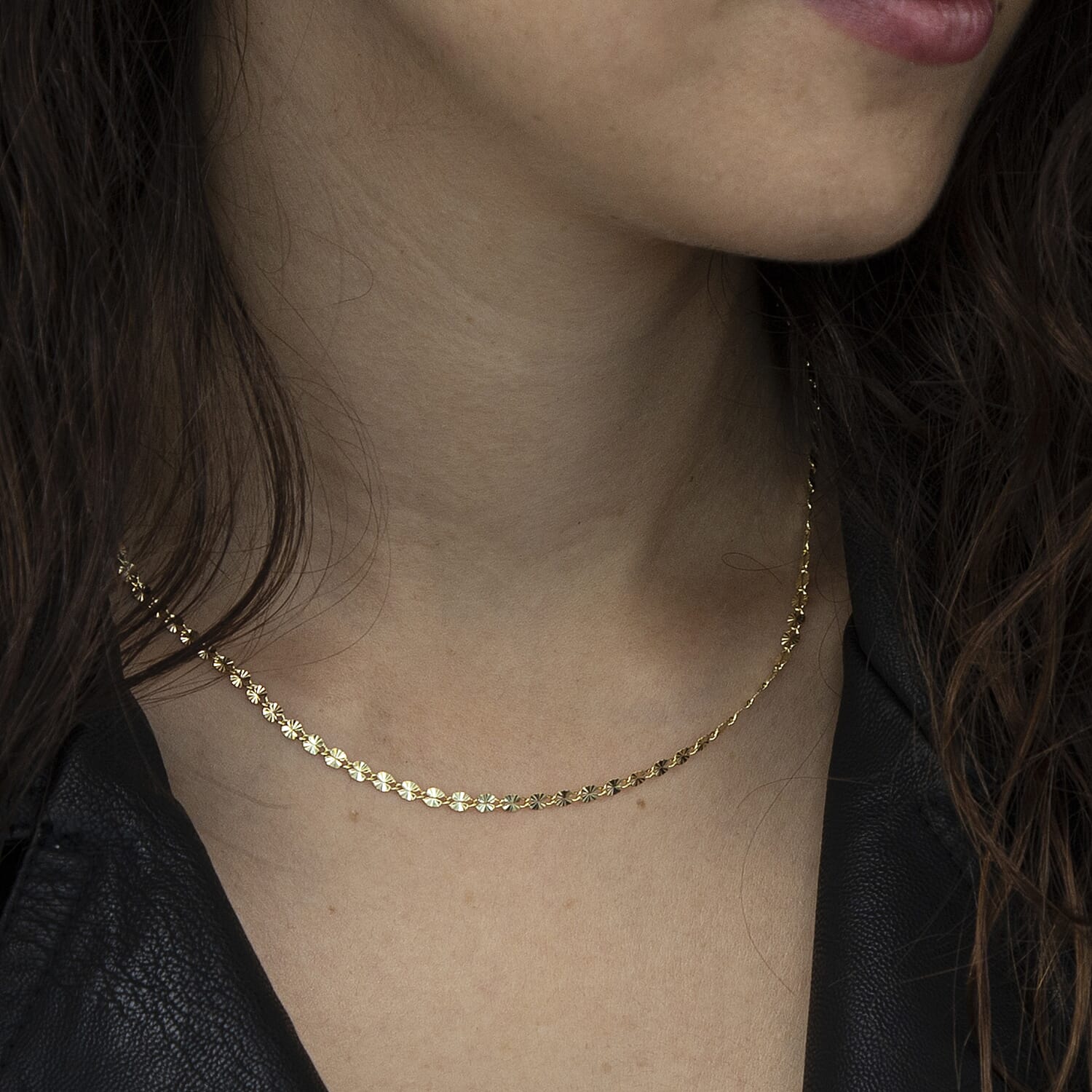 9K Yellow Gold  Chain (Size - 16),  Gold Wt. 1.4 Gms