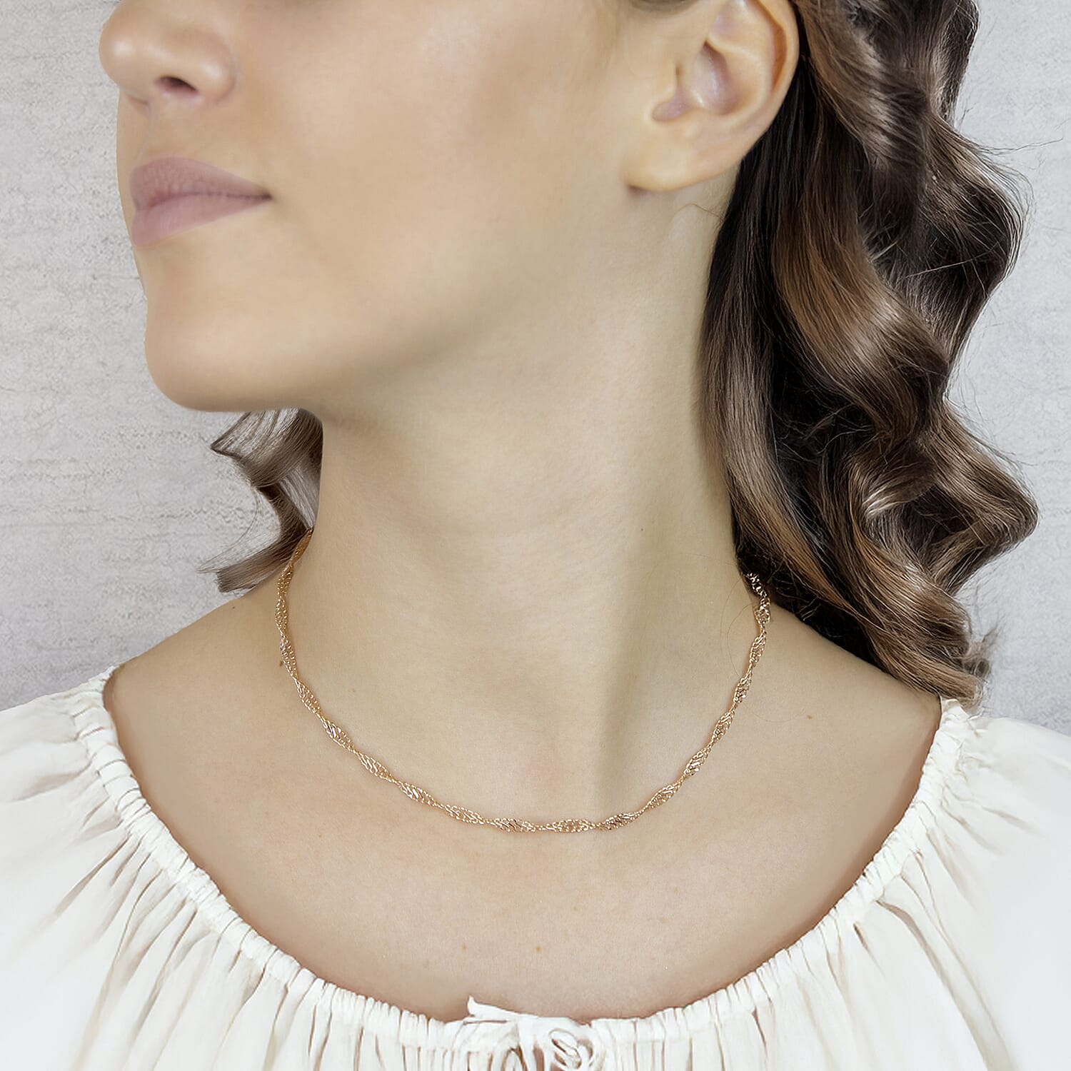 9K White Gold  Chain (Size - 16),  Gold Wt. 2 Gms