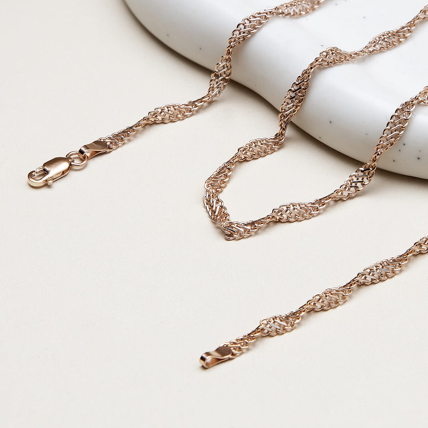 9K White Gold  Chain (Size - 16),  Gold Wt. 2 Gms