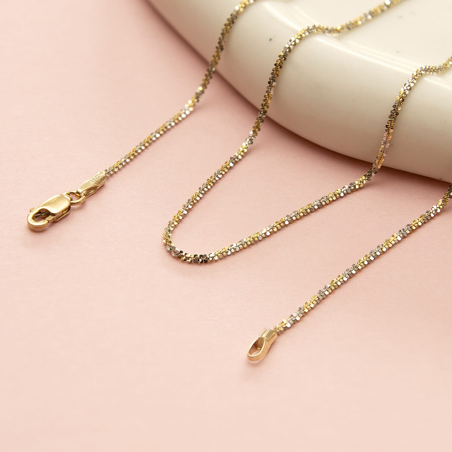 9K White Gold  Chain (Size - 16),  Gold Wt. 1.6 Gms