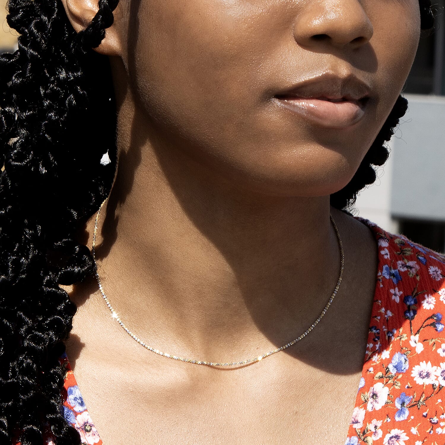 9K White Gold  Chain (Size - 16),  Gold Wt. 1.6 Gms