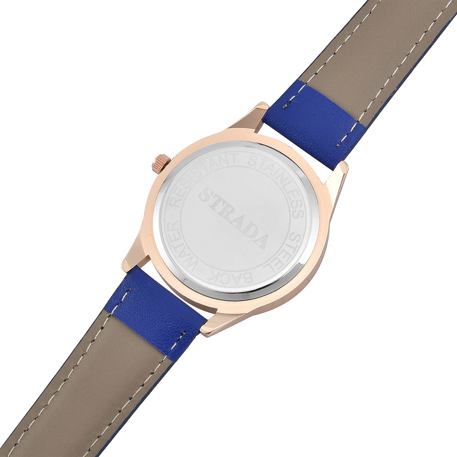 STRADA Japanese Movement Butterfly Pattern Water Resistant Watch with Dark Blue Strap