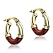 9K Gold 16.5mm Red Enamel Slightly Twisted Tube Hoop Earrings