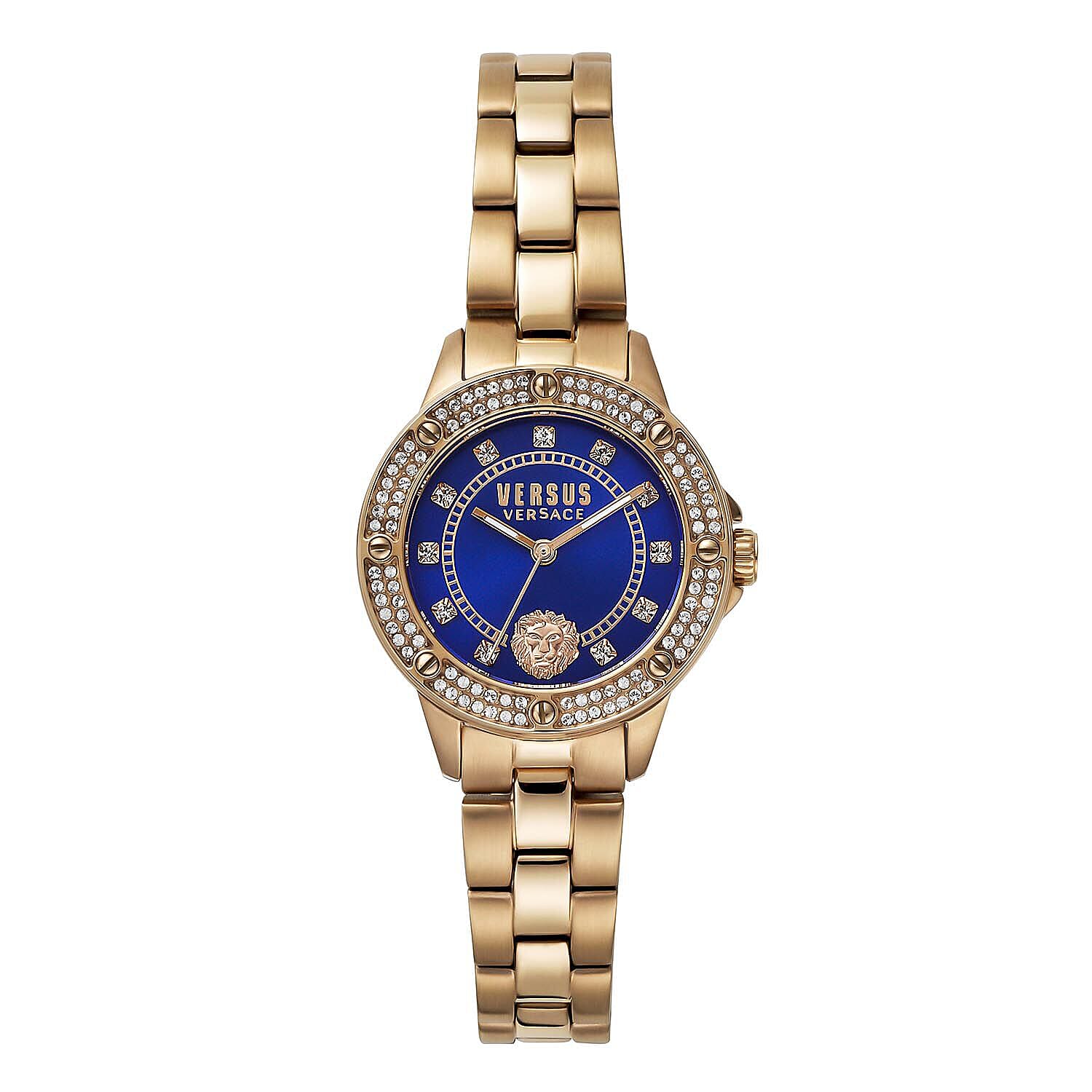 Genuine VERSUS VERSACE South Horizons Blue Dial Ladies Bracelet Watch with Chain Strap