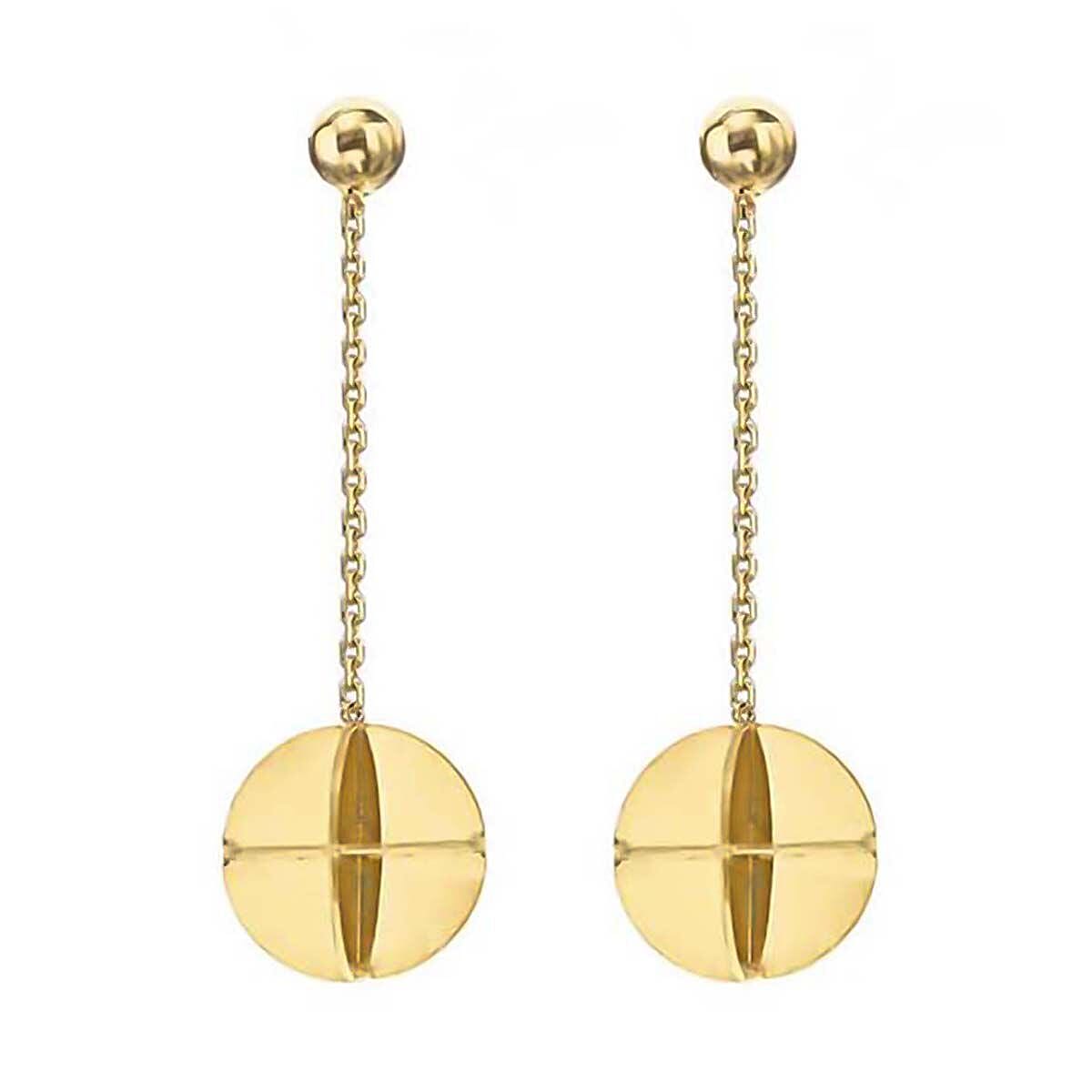9K Yellow Gold  Earring,  Gold Wt. 1.7 Gms
