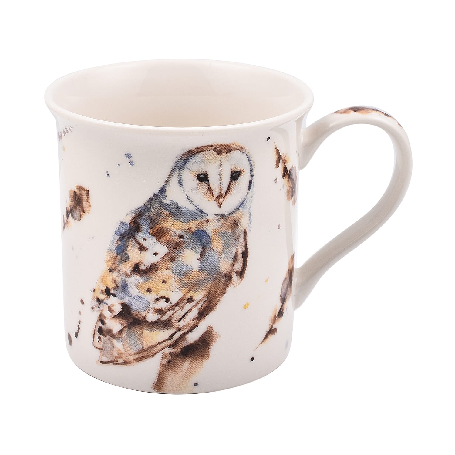 COUNTRY LIFE - Barn Owl Mug and Coaster Set - Brown & Cream