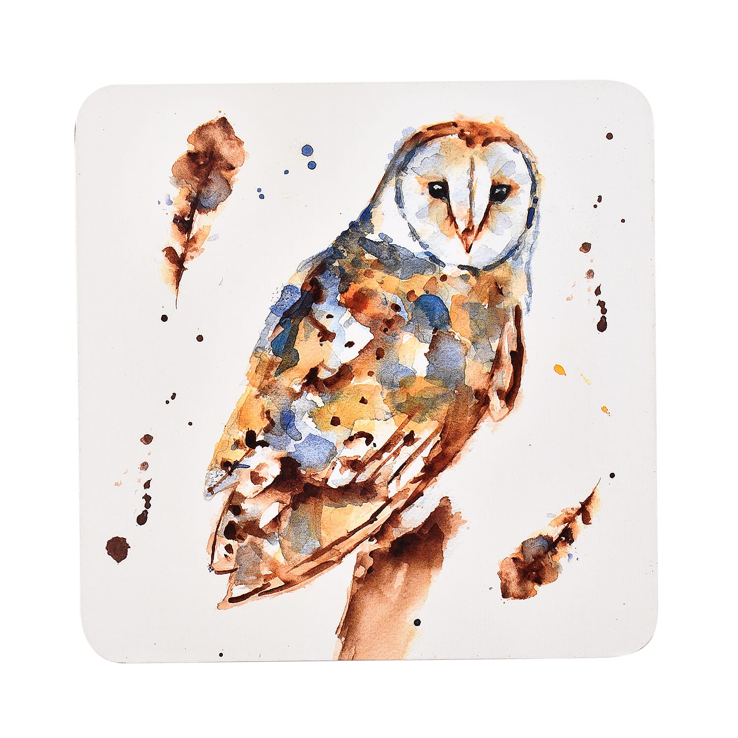 COUNTRY LIFE - Barn Owl Mug and Coaster Set - Brown & Cream
