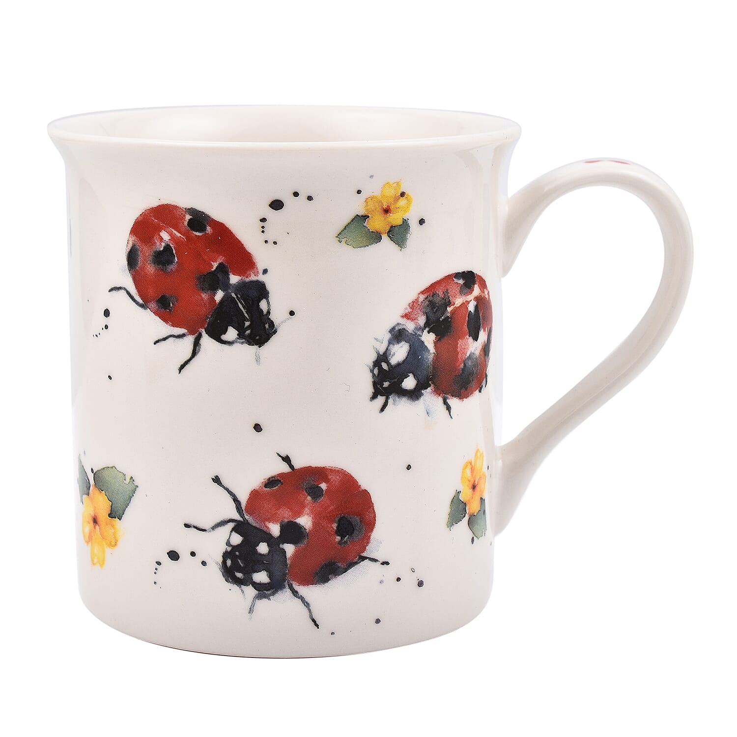 COUNTRY LIFE - Ladybird Mug and Coaster Set - Red & Cream