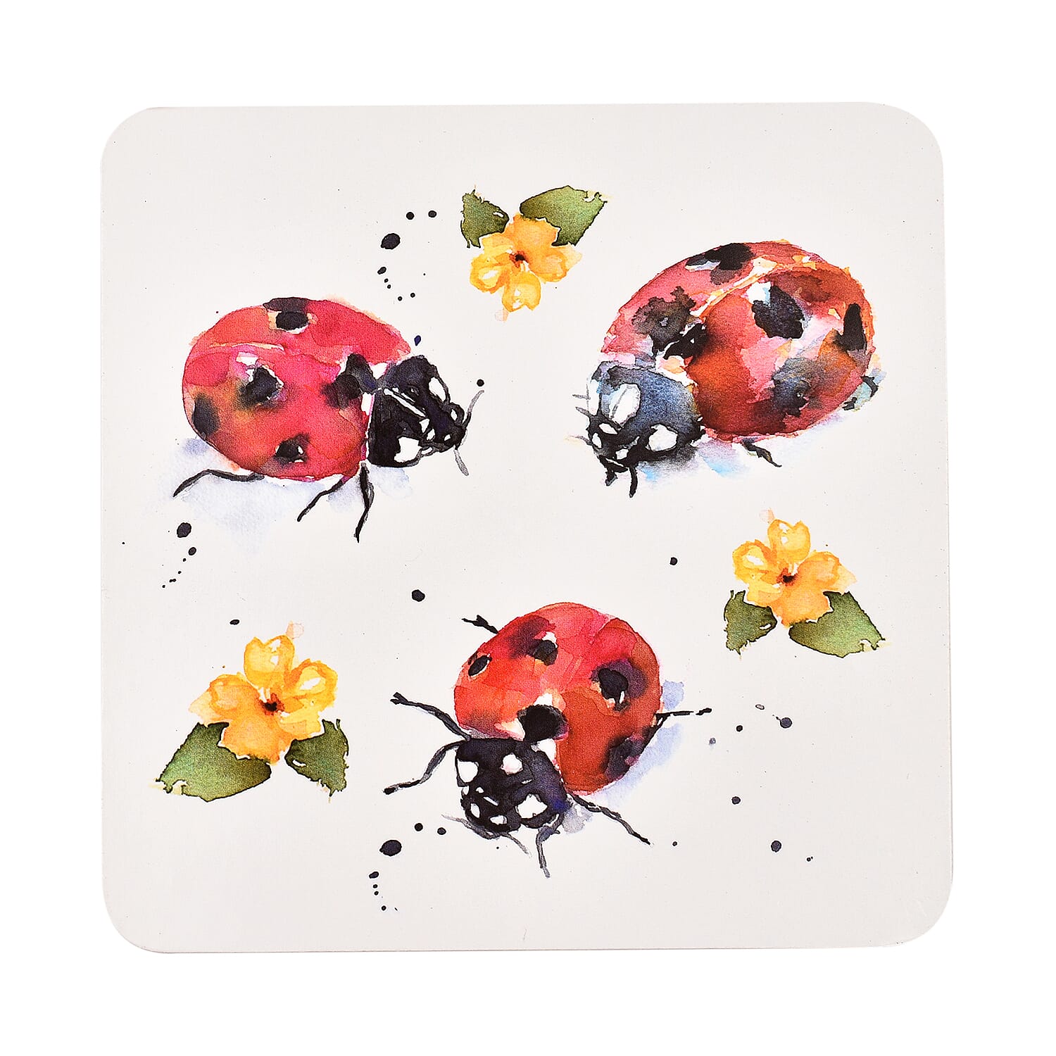 COUNTRY LIFE - Ladybird Mug and Coaster Set - Red & Cream