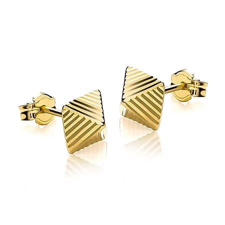 9K Yellow Gold 6mm x 6mm Diamond Cut Pyramid Stud Earrings 9K Yellow Gold 6mm x 6mm Diamond Cut Pyramid Stud Earrings