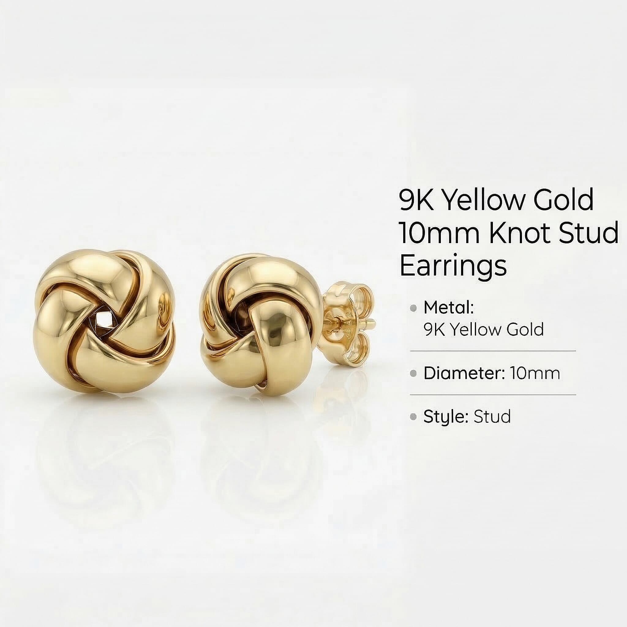 9K Yellow Gold  Earring,  Gold Wt. 0.9 Gms