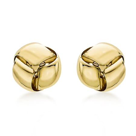 9K Yellow Gold 9mm Knot Stud Earrings