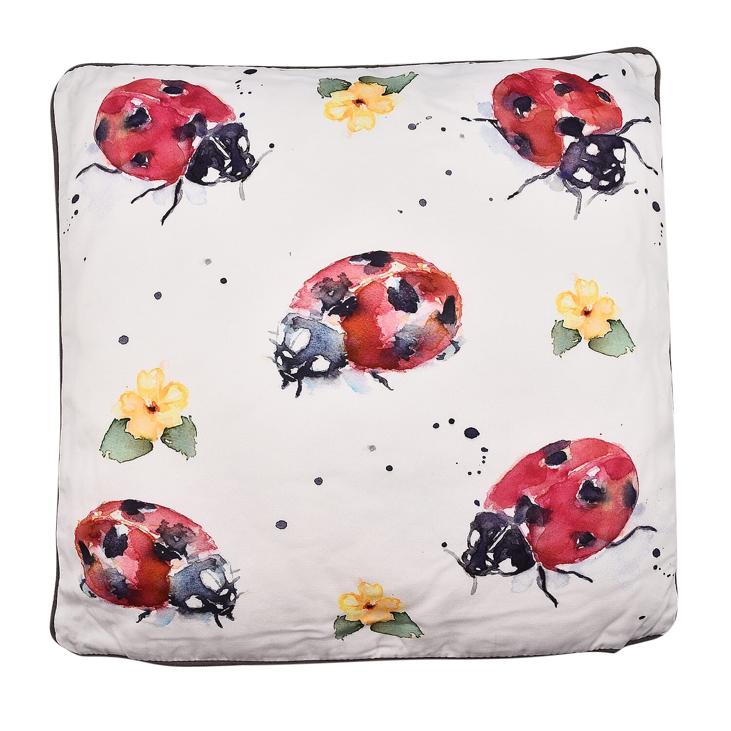 COUNTRY LIFE - Ladybirds Cushion - Red & Cream