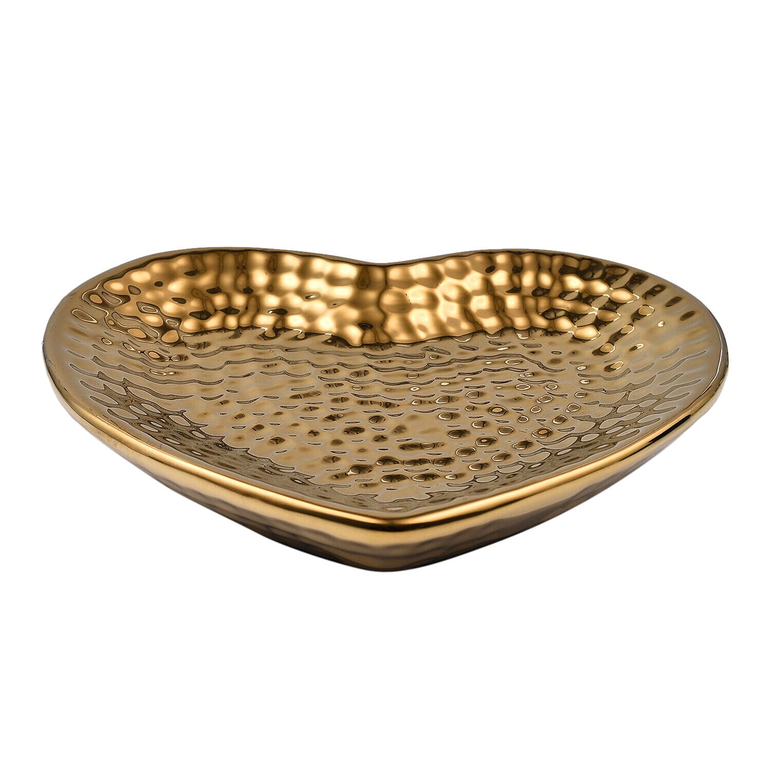 3 Piece Set - Heart Shape Decorative Dishes (Size L,M,S) - Gold