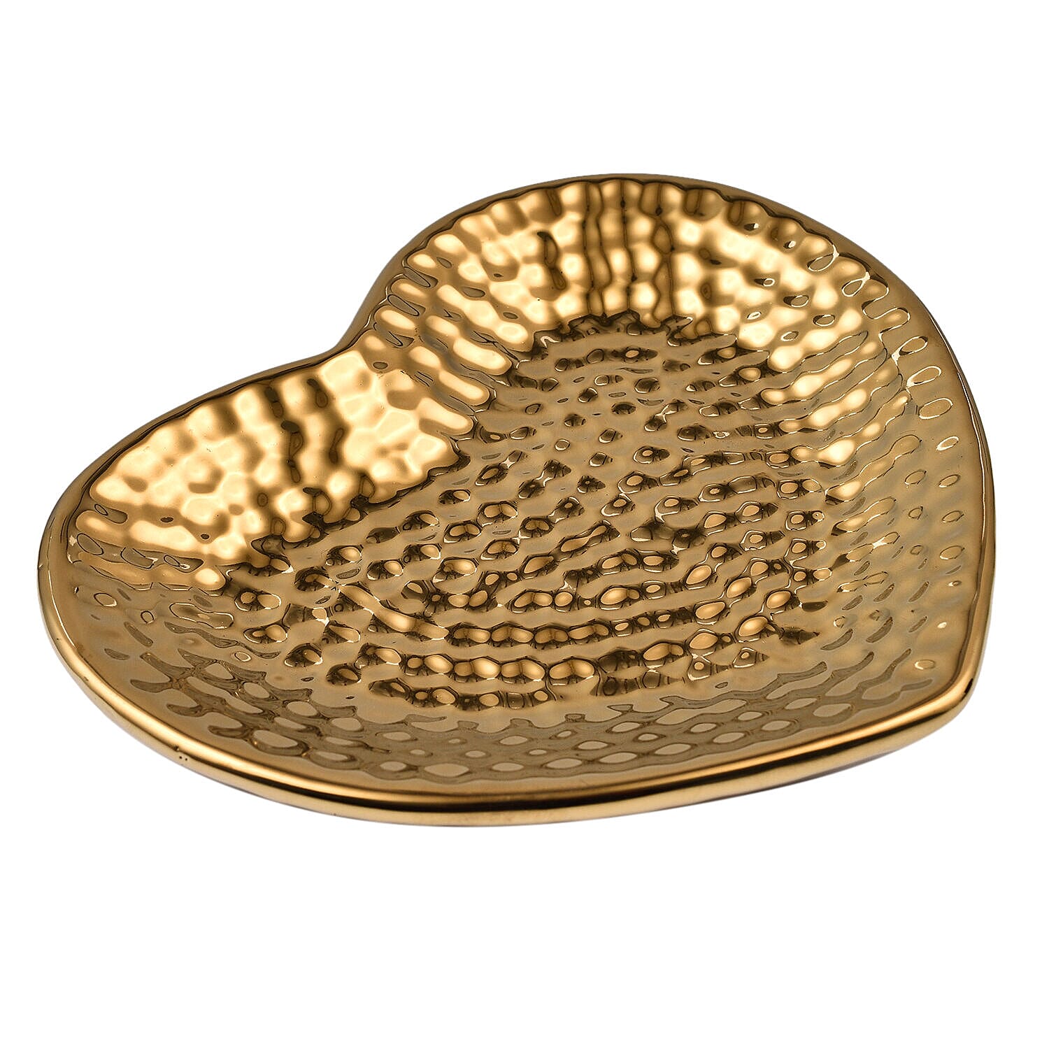 3 Piece Set - Heart Shape Decorative Dishes (Size L,M,S) - Gold