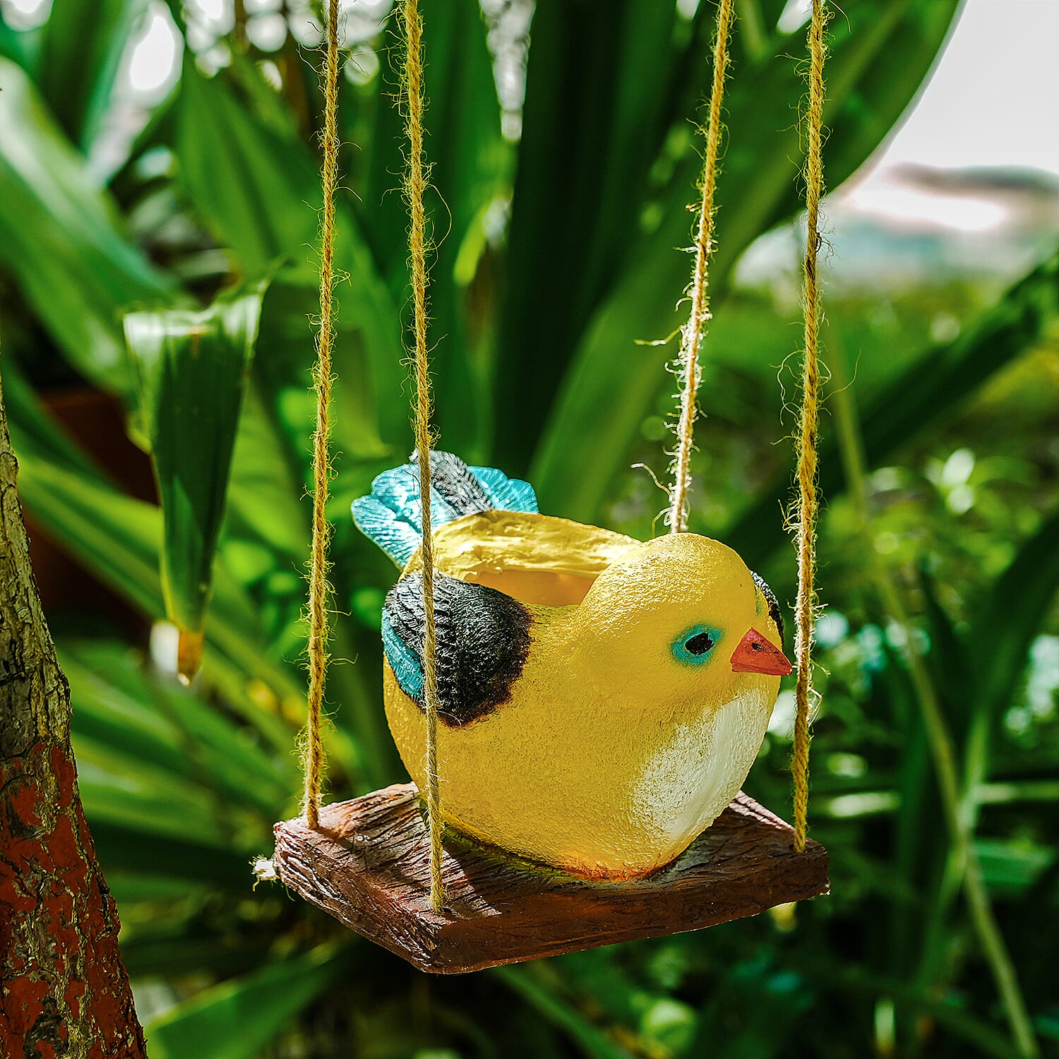 Hanging Garden Decoration Bird (Length 34 cm) - Yellow