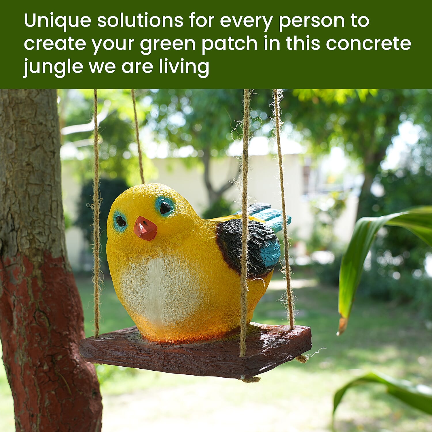 Hanging Garden Decoration Bird (Length 34 cm) - Yellow