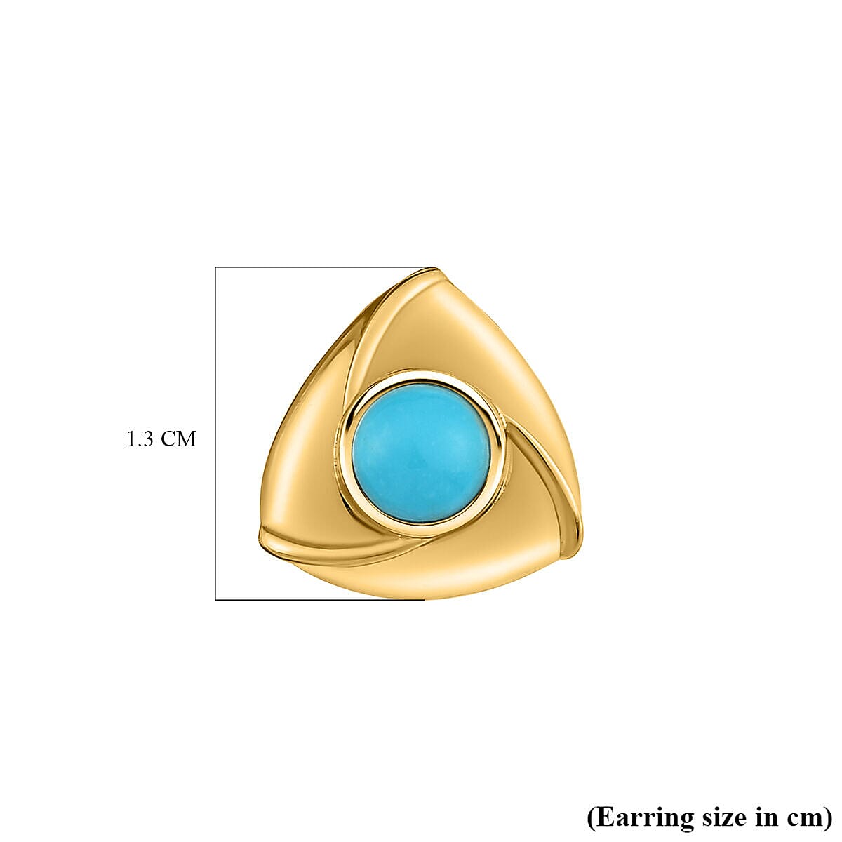 Arizona Sleeping Beauty Turquoise Earrings (with French Clip) in 18K Yellow Gold Vermeil Plated Sterling Silver 1.03 Ct