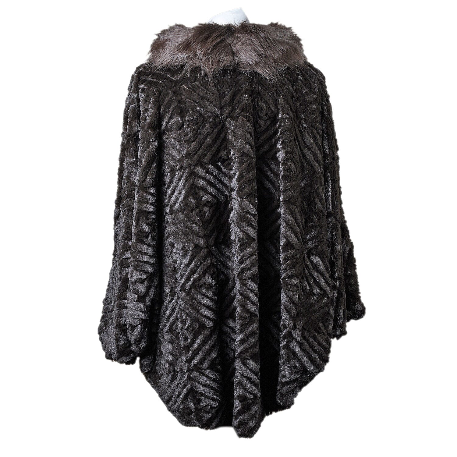 19V69 ITALIA by Alessandro Versace Faux Fur Jacket (Size L-XL) - Brown - Black