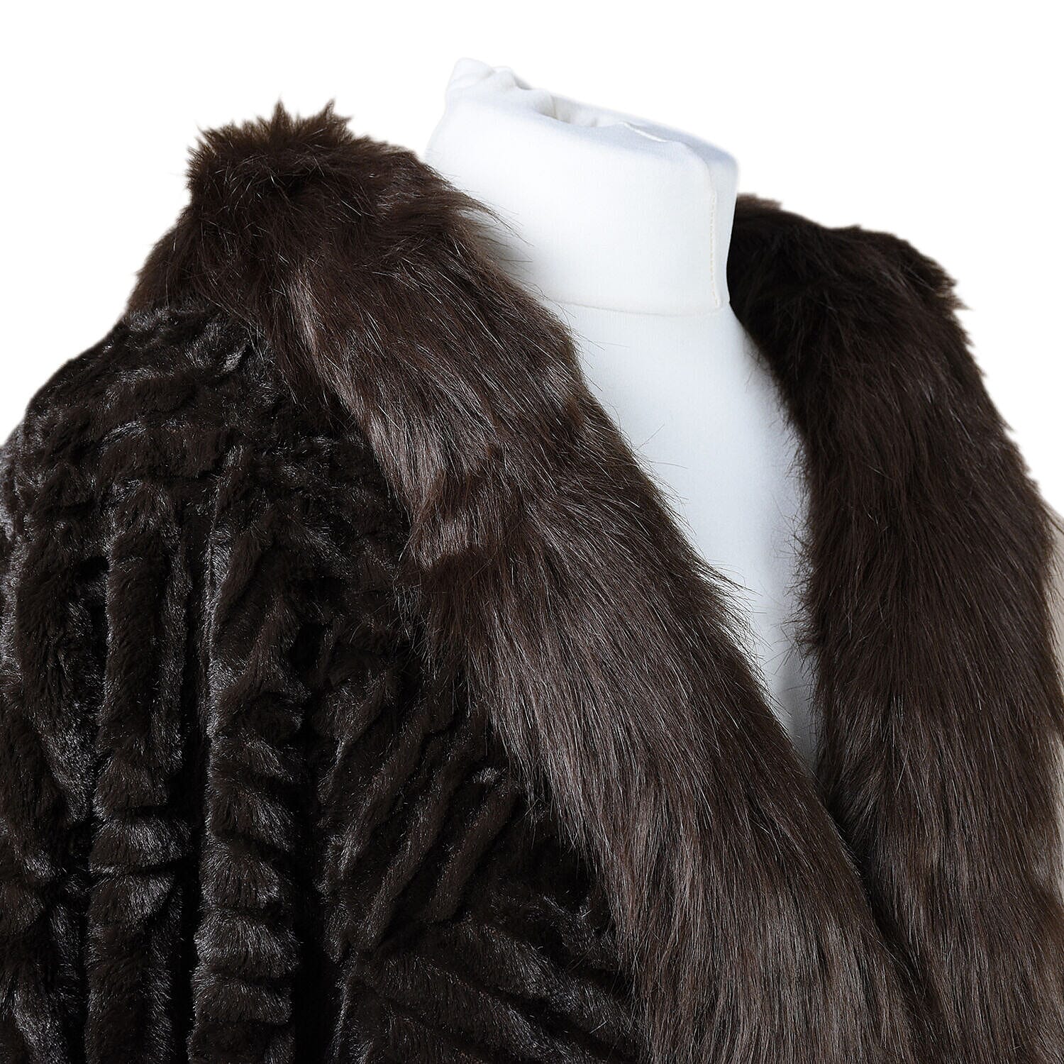 19V69 ITALIA by Alessandro Versace Faux Fur Jacket (Size L-XL) - Brown - Black