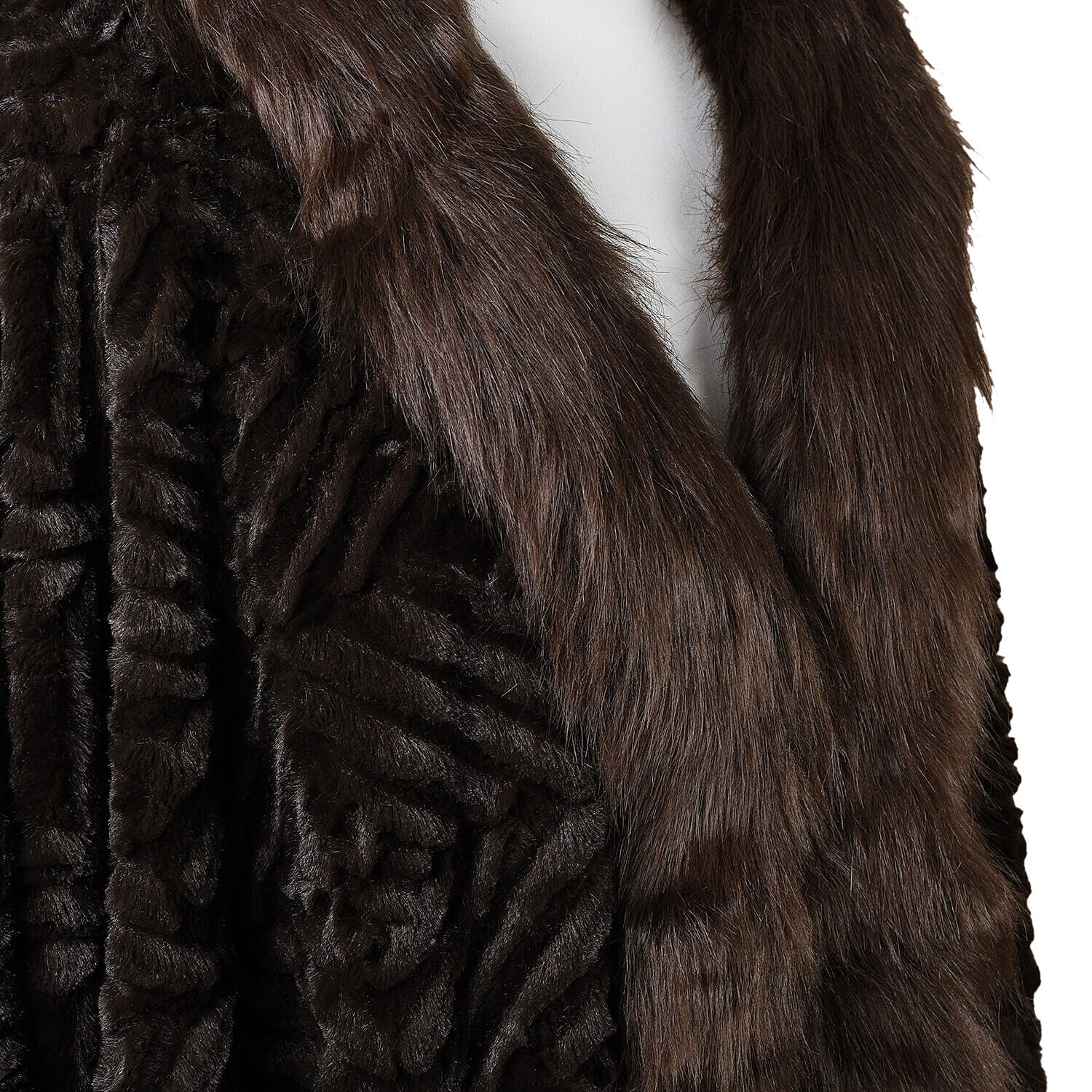 19V69 ITALIA by Alessandro Versace Faux Fur Jacket (Size L-XL) - Brown - Black