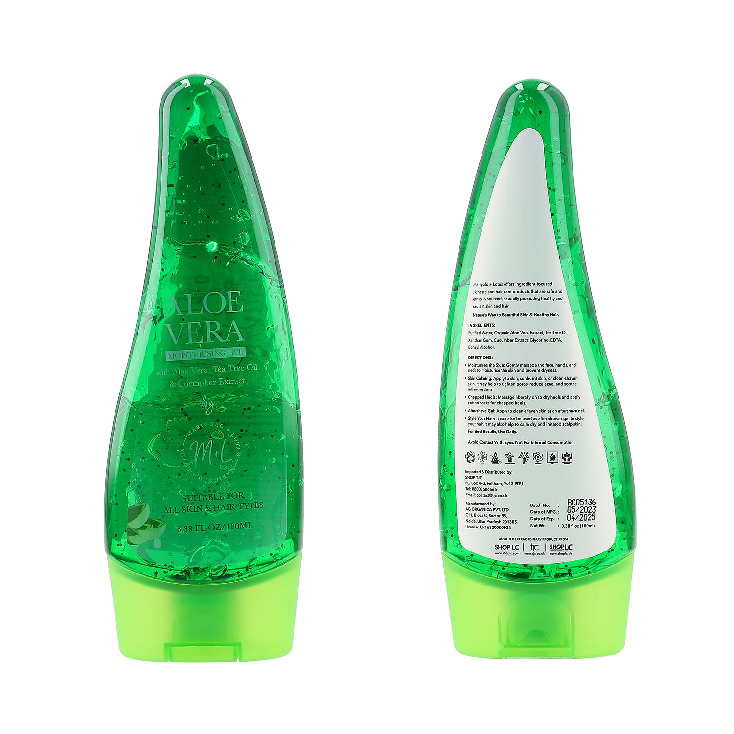 Set of 2 - Natural Aloe Vera Moisturising Gel (Marigold - Lotus) - 100ml Each