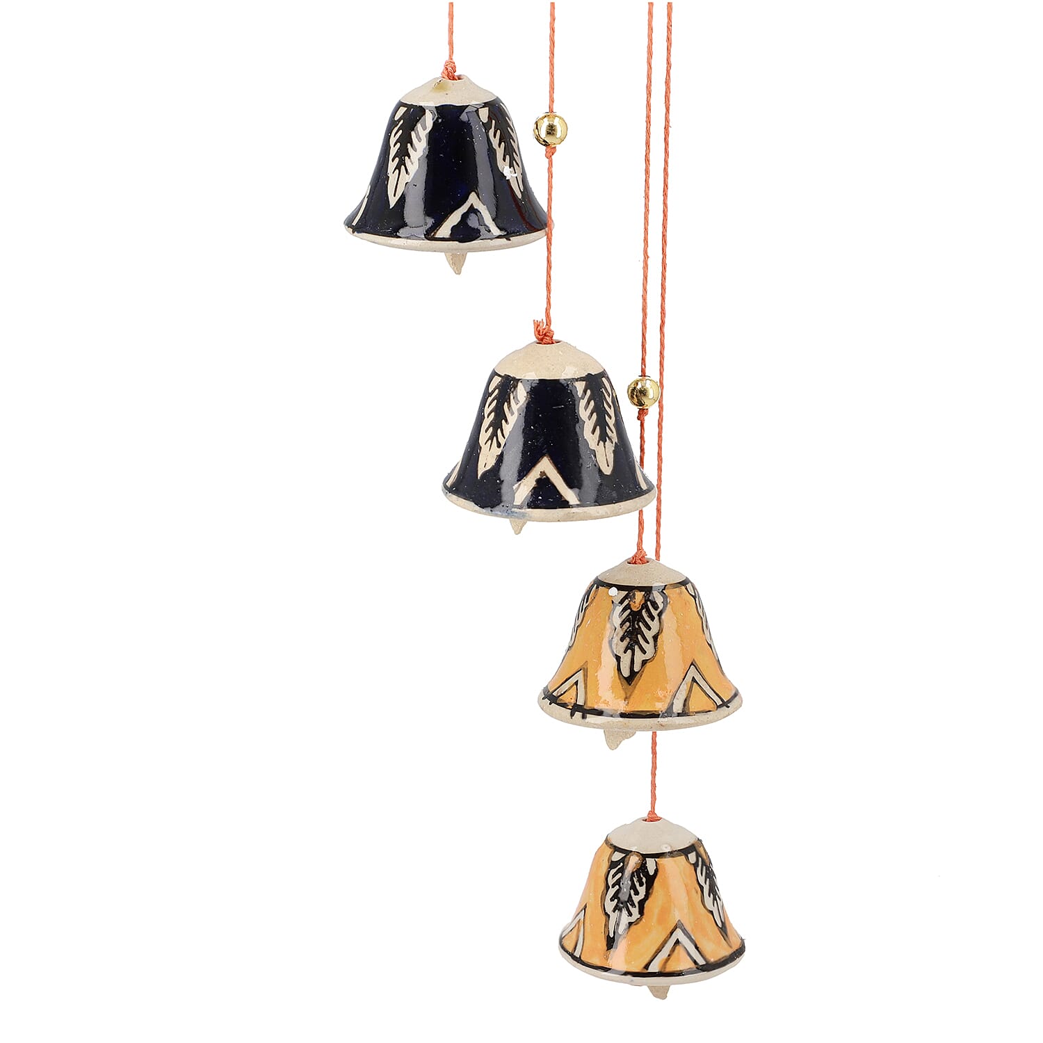 Ceramic Hanging 8 Bells in Gift Box - Blue, Orange and Green