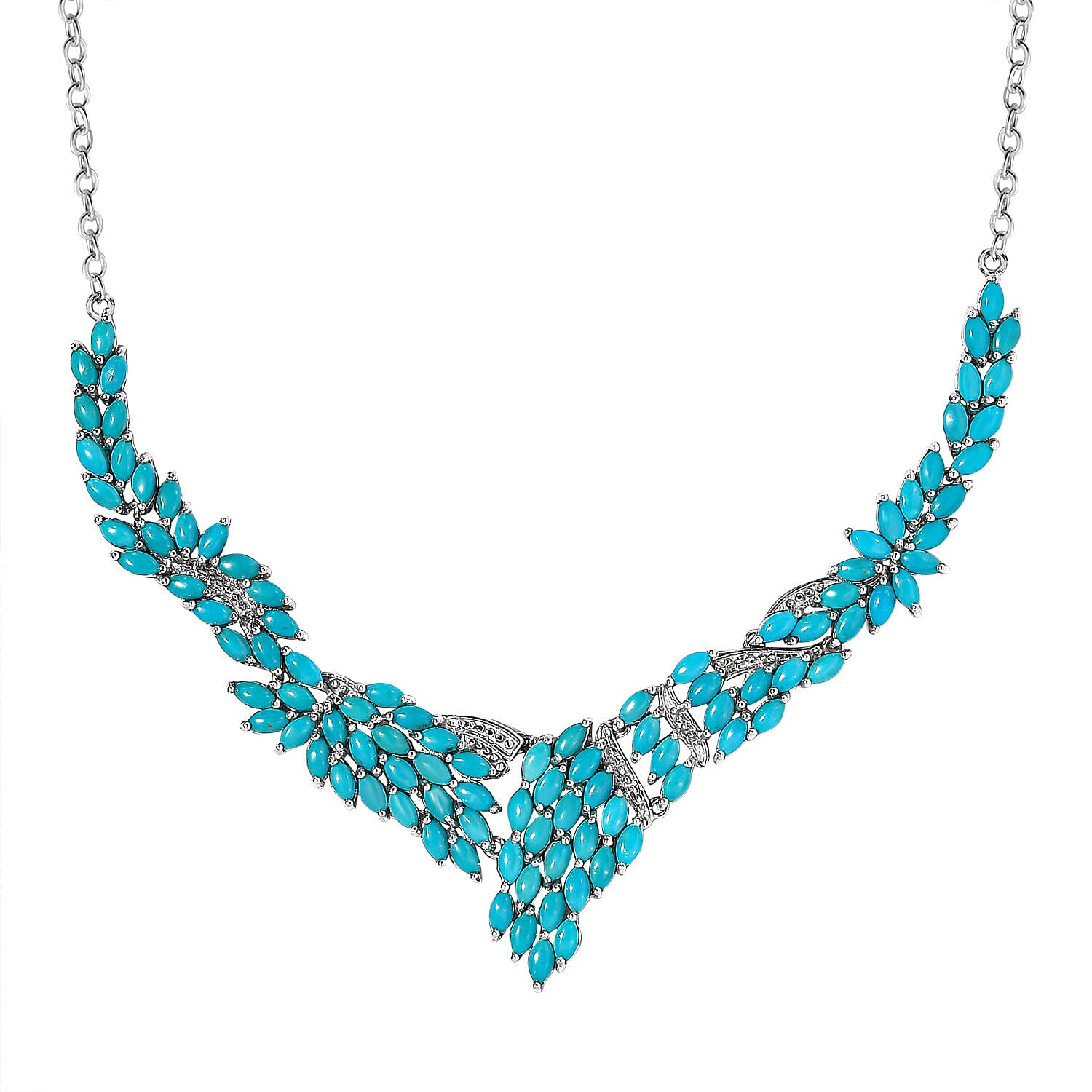 Tucson Special- Arizona Sleeping Beauty Turquoise Cluster Necklace