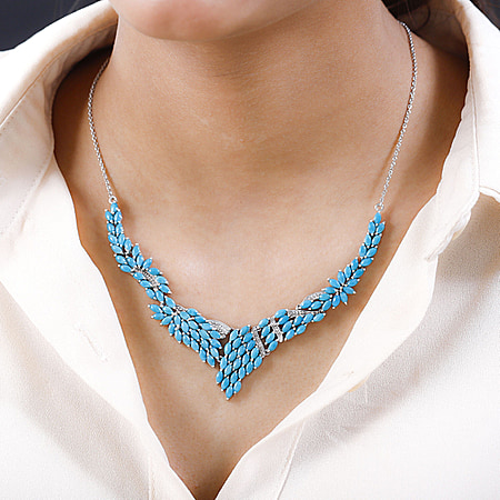 Louise Charm Necklace Turquoise – Turquoise Globe Charm Necklace