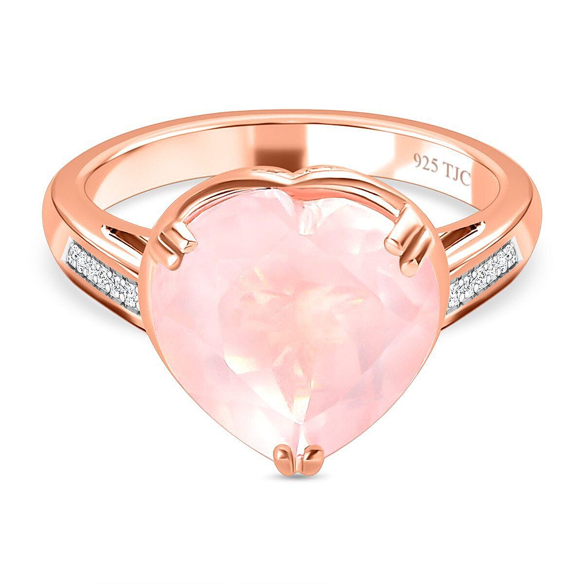 GP Amore Collection - Rose Quartz, Rhodolite Garnet and Natural Zircon Heart Ring in 18K Rose Gold Vermeil Sterling Silver 6.08 Ct